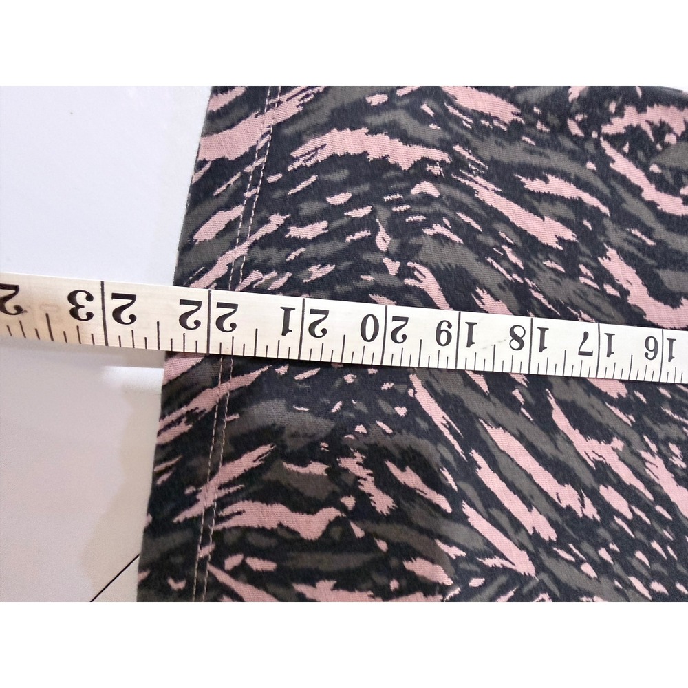 Athleta Pink Grey Abstract Zebra Print Cotton Crewneck T-Shirt XXS RN 54023 - Picture 6 of 7